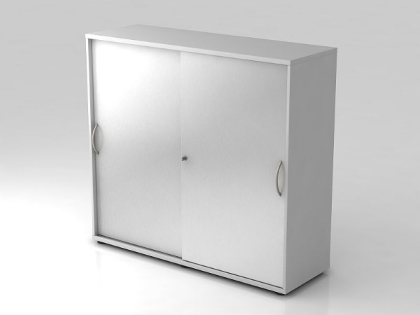 Hammerbacher Schiebetürschrank 3OH 120cm Bogengriff Grau/Silber, 120x40x110 cm (BxTxH), V1753S/5/S/BM