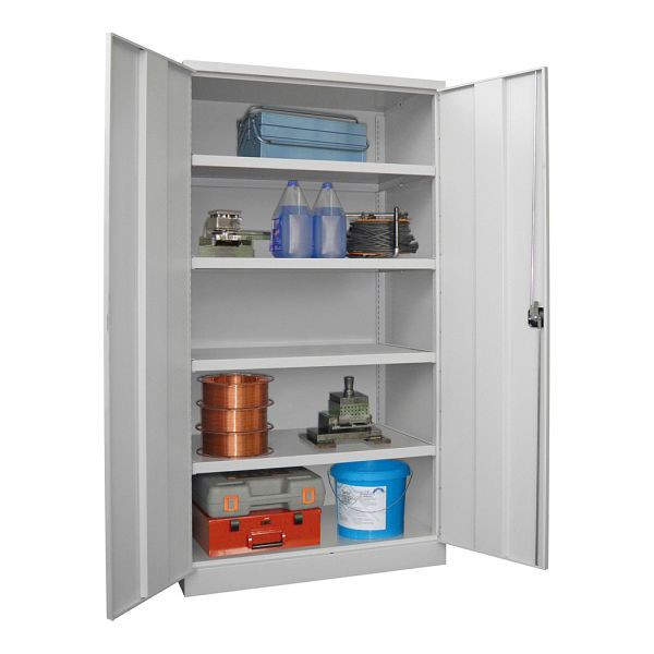 Pavoy Stahl-Schwerlastschrank 1950/1040/630, 4 gepulverte Fachböden, einschlagende Flügeltüren, Drehgriff mit Zylinderschloss, 36365-104-001-910303