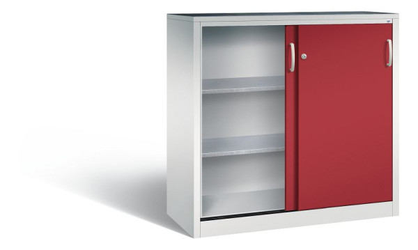 C+P Schiebetürenschrank Acurado, H1200xB1200xT500mm, Farbe: Lichtgrau / Rubinrot, Bügelgriff, 2057-09 S10040