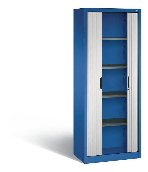 C+P Rollladenschrank Omnispace, H1980xB800xT420mm, Farbe: Enzianblau / Lichtgrau, Griffmulde, 5 OH, 3201-00 S10283