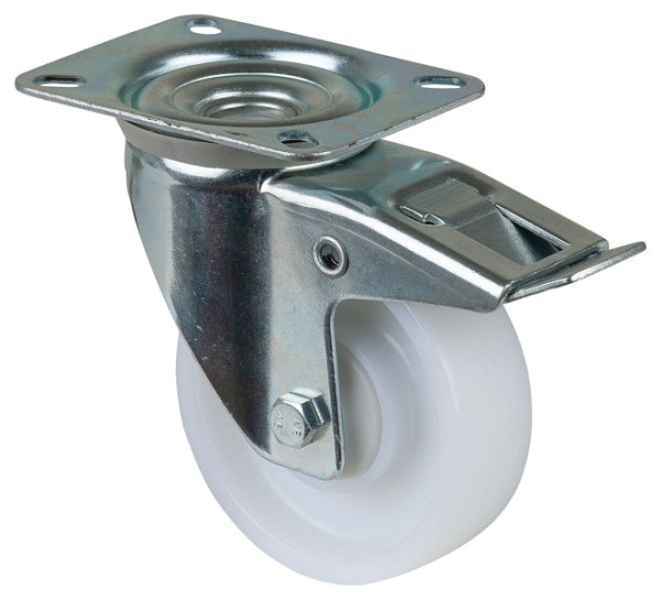 BS Rollen Transportrolle mit Feststeller, Breite 32 mm, Ø100 mm, bis 160 kg, Lauffläche/Radkörper Kunststoff, Kugellager, VE: 2 Stück, L420.B15.101