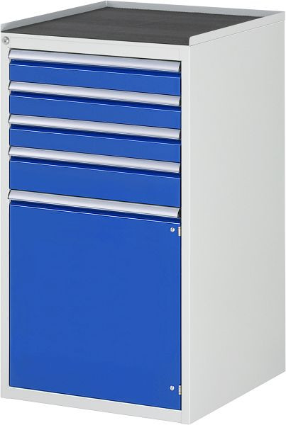 RAU Schubladenschrank Serie 7000, B580xT650xH1035mm, Schubladen: 3xH90, 1xH120mm, Flügeltür H540mm, Metallauflage, 03-L7.3AR-MT.11
