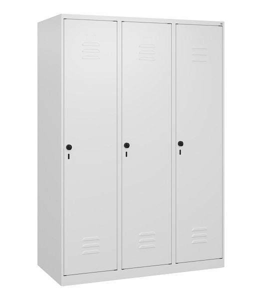 C+P Umkleidespind Classic PLUS mit Mitteltrennwand, 3 Abteile, 1700x1200x500mm, 9016/9016, Drehriegel, 0800007-32F S10012