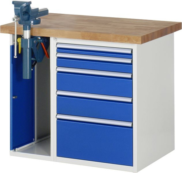 RAU Werkbank Serie 7000 - Modell 7511-2, B1000 x T700 x H890 mm, Systemunterbau B1000 x T650 x H850 mm, 03-7511A2-107B4M.11