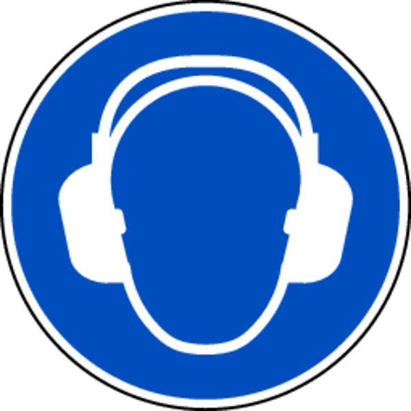 Schilder Klar Gebotszeichen Gehörschutz benutzen DIN EN ISO 7010-M003, 200 mm Folie selbstklebend, 1414/62