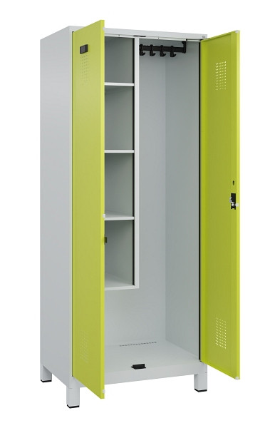 C+P Putzmittel-Spind Evolo PLUS, mit Füßen, 2 Abteile, 1950x800x500mm, 7035/002, Zylinderschloss, 049110-02 S10042