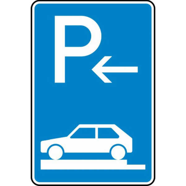 Stein HGS Parken auf Gehwegen ganz quer zur Fahrtrichtung links (Ende) Nr. 315-82, 420 x 630 mm, RA1, Flachform 2 mm, 315-82-111