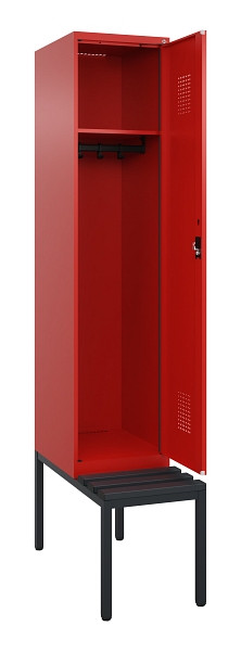 C+P Spind Evolo PLUS, 1 Abteile, 2120x400x815mm, 3020/3020, Haken 4, Zylinderschloss, Sitzfläche Kunststoff, Sitzbank, 0490507-12 S10106