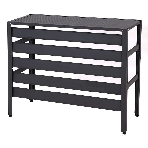 Mendler Alu Verkleidung für Klimaanlage/Wärmepumpe HWC-K59, Abdeckung Schutzgitter Pflanzenregal, Metall 73x90x38cm, grau, 96944