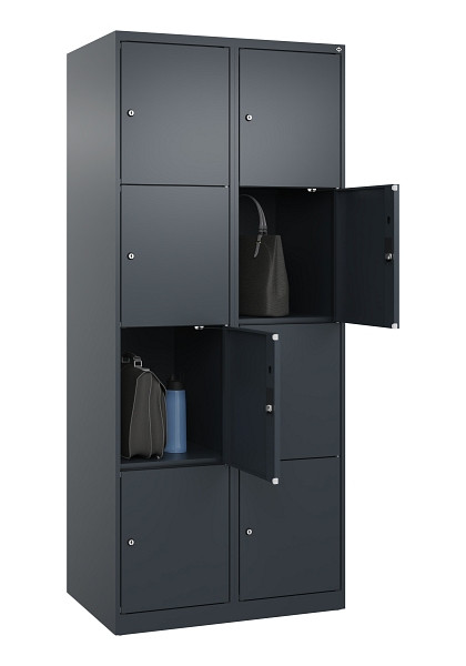 C+P Schließfachschrank Evolo PLUS, 8 Fächer, 1850x800x500mm, 7016/7016, 049000-224 S10016