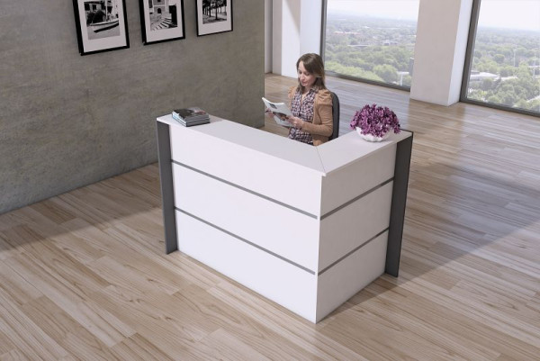 Kerkmann Bari Ecktheke, B 1500 mm x T 950 mm x H 1080 mm, Farbe: weiß, 21356010