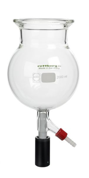 Rettberg Reaktionsgefäß, 2000 ml, DN 100, mit Nut, kugelförmig, Bodenablassventil, 134212763