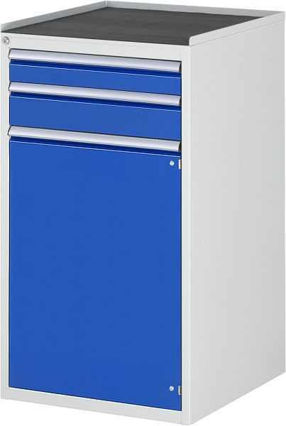 RAU Schubladenschrank Serie 7000, B580xT650xH1035mm, Schubladen: 1xH90, 1xH120mm, Flügeltür H720mm, Metallauflage, 03-L7.12AR-MT.11