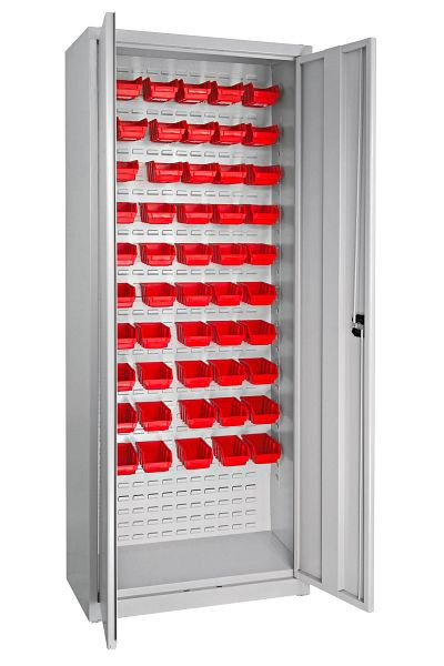 ADB Schrank mit Schlitzwand inkl. 50 Sichtlagerkästen gesamt, Größe 2, 40522
