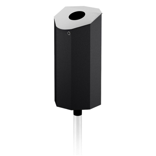 Stein HGS Abfallbehälter 'City 150', wahlweise mit Ascher, Ohne Ascher, Standmontage (zum Einbetonieren), RAL 3000 feuerrot, 36643-3