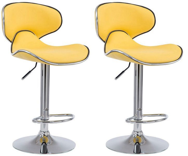 CLP Barhocker Las Vegas V2 Kunstleder chrom, gelb, VE: 2 Stück, 308384