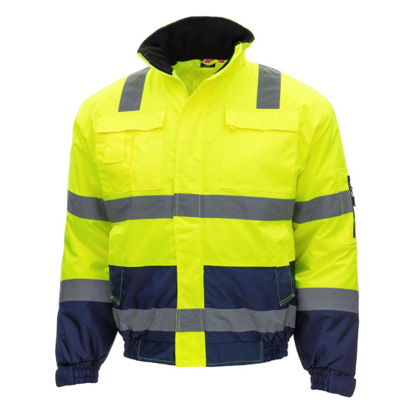 NITRAS MOTION TEX VIZ, Warnschutz-Pilotenjacke, neongelb / blau, Größe: S, VE: 10 Stück, 7143-S