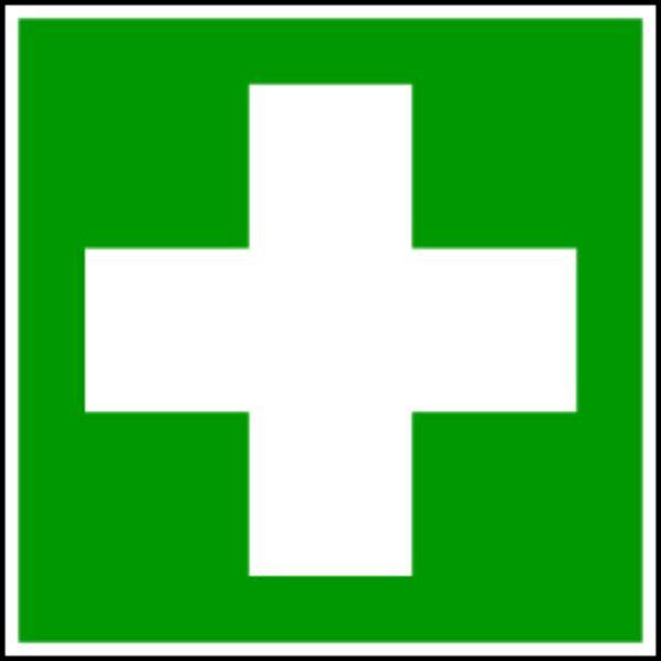 Schilder Klar Rettungszeichen Erste Hilfe DIN EN ISO 7010, 200x200x1.5 mm Kunststoff langnachleuchtend, 2950/92