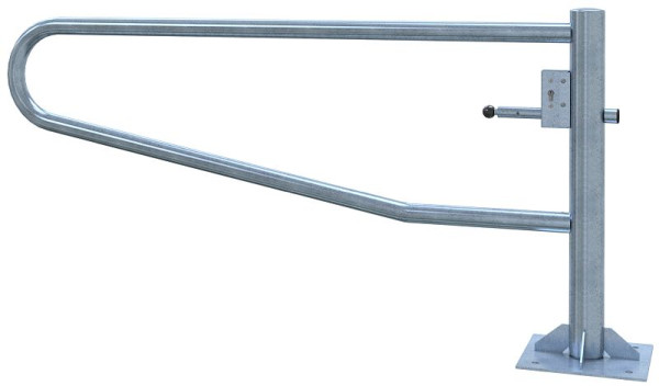 Schake Gatterschranke drehbar 2,00m mit Profilzylinder, Drehpfosten: Ø 102mm, Schrankenarm: Ø 60mm, zum Aufdübeln, feuerverzinkt, 413_201ZP