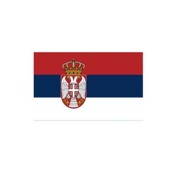 Stein HGS Länderflagge Serbien, 120 x 200 cm (Querformat), mit Seil und Schlaufe, FlagTop 160 g/m², für Fahnenmasten 7 m, ohne Hohlsaum, 27633
