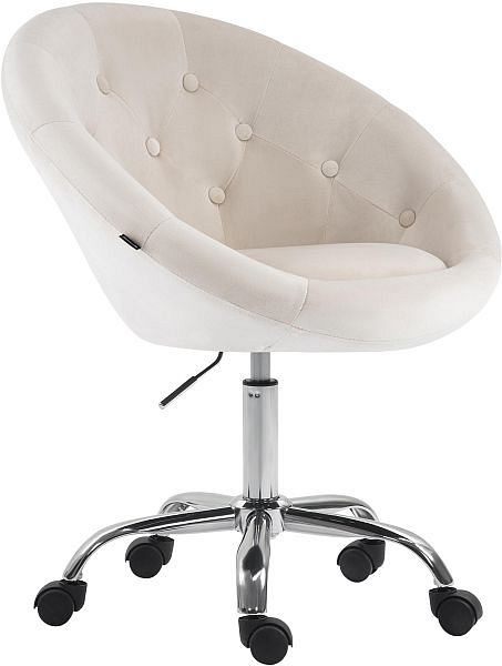 CLP Arbeitshocker London Samt, creme, 327561, 4255716379780