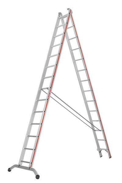 HYMER Mehrzweckleiter, zweiteilig, 2x14 Sprossen, Länge eingefahren 4,08 m / ausgefahren 7,16 m, 604528
