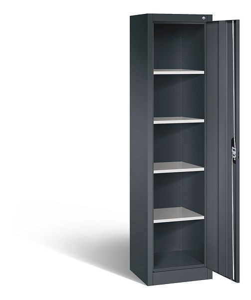 C+P Büroschrank Acurado, H1950xB502xT400mm, Farbe: Schwarzgrau, Muldengriff, 5 OH, 9234-000 S10190