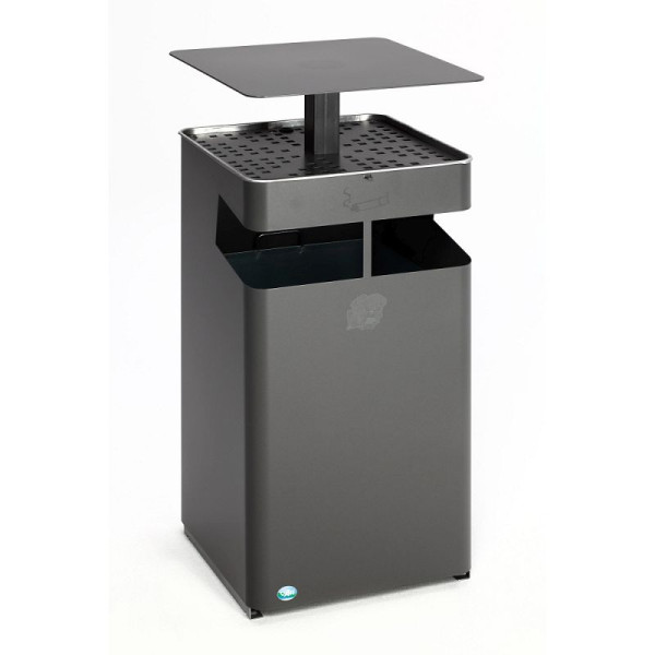 STEIN HGS Ascher/Abfallsammler mit Dach B 45, Eisenglimmer (ähnl. DB 703), 82044.0002