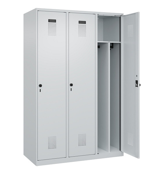 C+P Spind Evolo PLUS, 3 Abteile, 1850x1200x500mm, 7035/7035, Verschluss Drehriegel, 049000-32F S10013