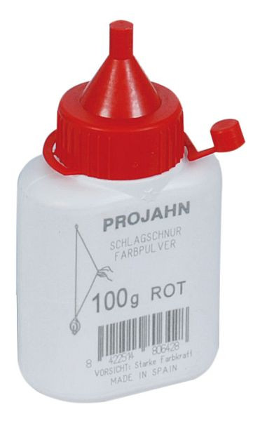 Projahn Farbpulverflasche 100g rot für Schlagschnurroller, 2393-2