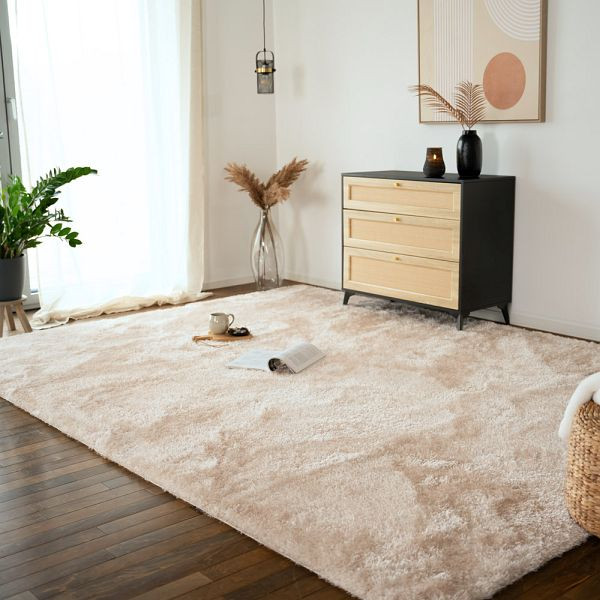 HOME DELUXE Hochflor Teppich SOFI, 320 x 240 cm Beige, 56253