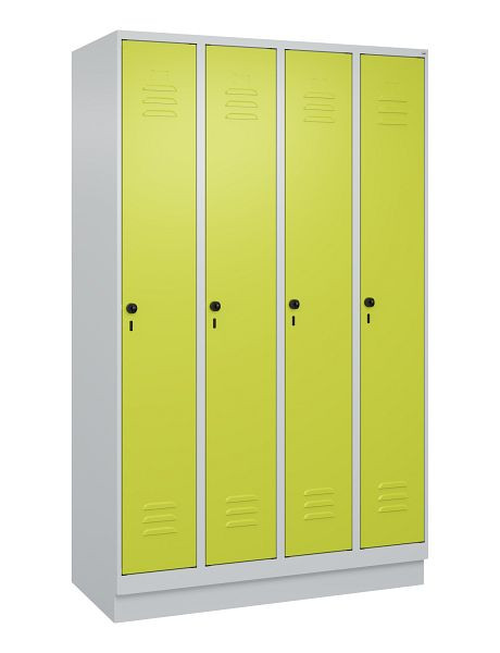 C+P Umkleidespind Classic PLUS, Sockel, 4 Abteile, 1950x1200x500mm, 7035/0024, Drehriegel, 080020-40 S10010
