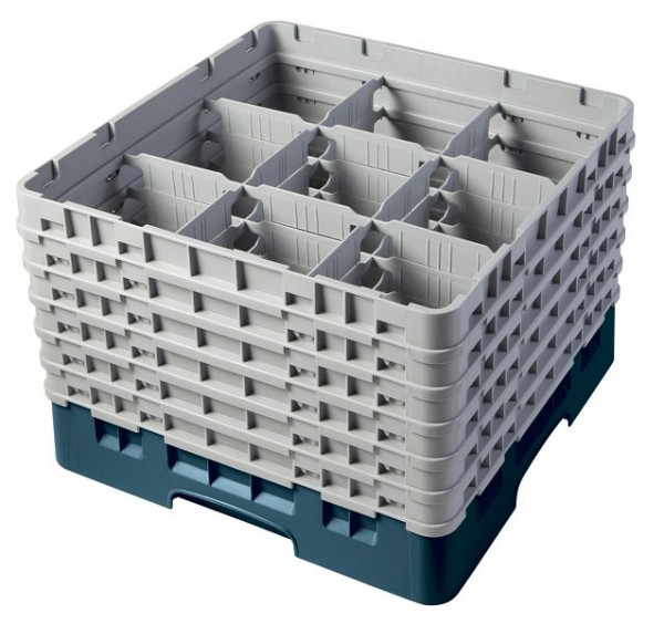 Cambro Spülkorb mit 9 Fächer Camrack® 30 cm Türkis, 9S1114414