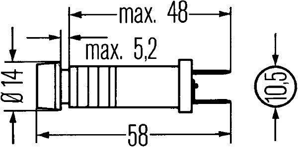 HELLA Kontrollleuchte, Halogen, 12/24V, J, Schraubanschluss, grün, 2AA 003 257-021