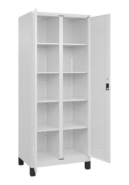C+P Wäsche-Spind Classic PLUS, Füße, 2 Abteile, 1950x800x500mm, 9016/9016, Verschluss Zylinderschloss, 080012-22B S10029