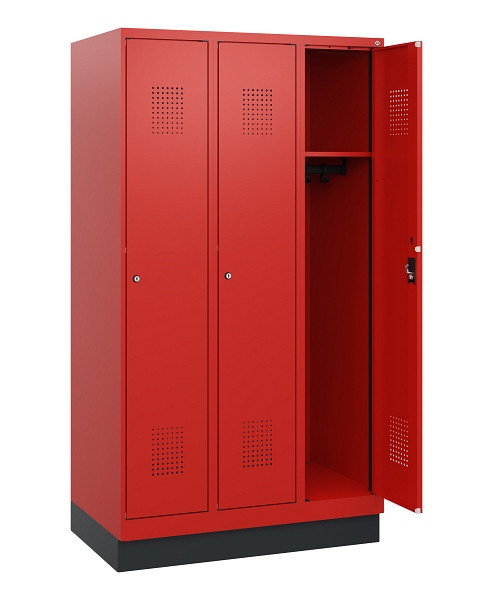 C+P Spind Evolo PLUS, Sockel, 3 Abteile, 1630x900x500mm, 3020/3020, Zylinderschloss, 0490205-30 S10052