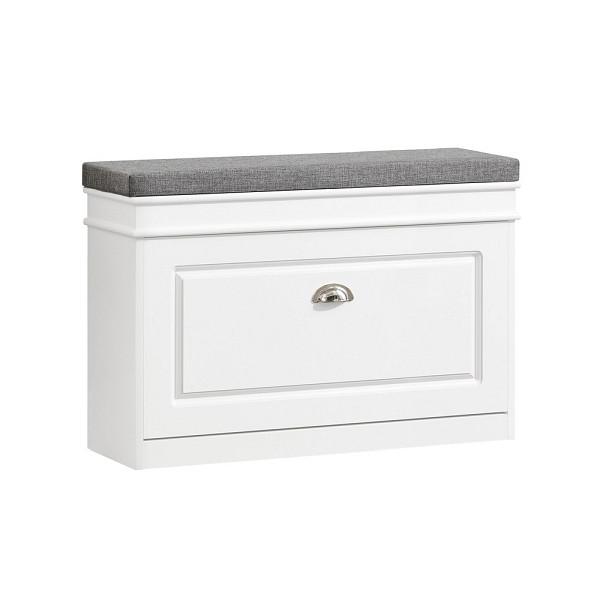 SoBuy Schuhbank mit einer Tür Weiß 75x24x51 cm, Funktional, FSR82-L-W