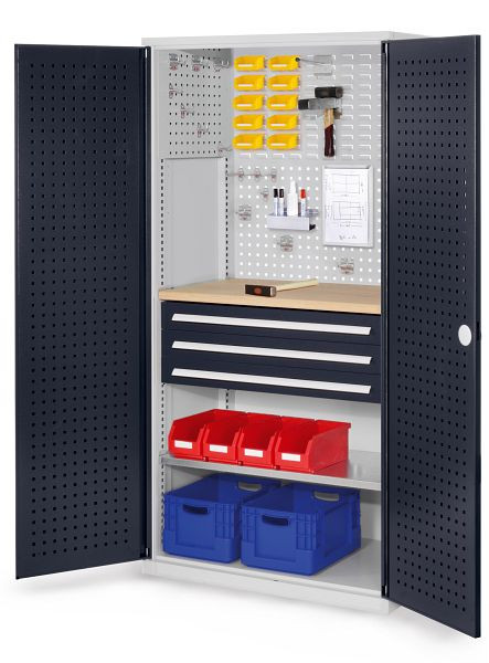 Kappes RasterPlan Schubladenschrank, Modell 15, RAL 7035/7016, 1950 x 1000 x 600 mm, mm 3 Schubladen H 100 mm, 1460.05.3024