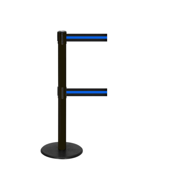 Stein HGS Personenleitsystem -P-Line Duo-, schwarz, schwarz/blau/schwarz waagerecht (gestreift), mit Sicherheitsverschluss (selbstlösend), Gurtlänge: 2 x 4 m, 36405-1003