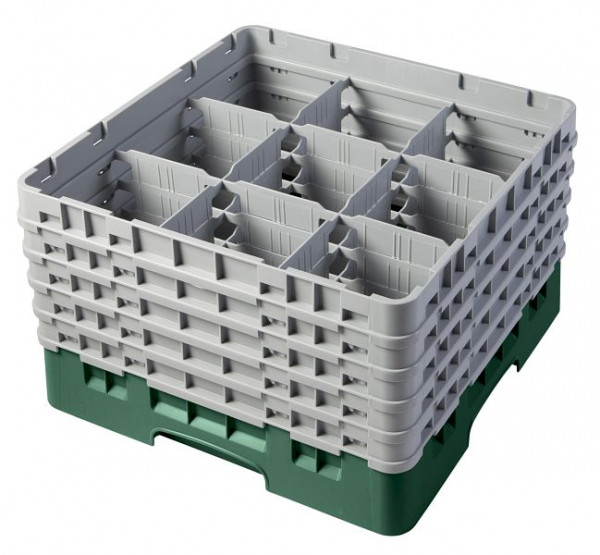 Cambro Spülkorb mit 9 Fächer Camrack® 25,8 cm Flaschengrün, 9S958119