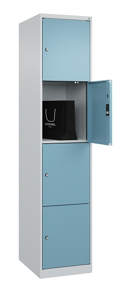 C+P Schließfachschrank Evolo PLUS, 4 Fächer, 1850x400x500mm, 7035/0010, 049000-124 S10009