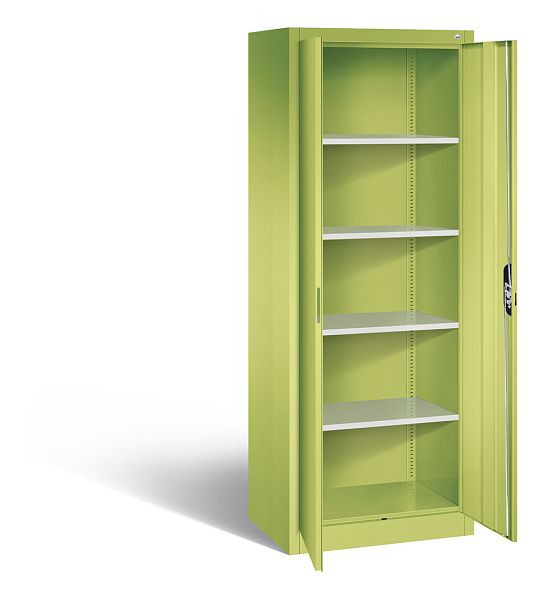 C+P Büroschrank Acurado, H1950xB700xT500mm, Farbe: Viridingrün / Viridingrün, Muldengriff, 5 OH, 9237-000 S10463
