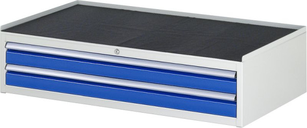 RAU Schubladenschrank Serie 7000, B1145xT650xH285mm, Schubladen: 2xH90mm, Metallauflage mit 3-seitigem Abrollrand und Anti-Rutsch-Matte, 03-XXL1.3A-MT.11