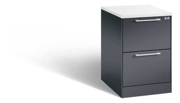 C+P Hängeregistraturschrank Asisto, H710xB440xT600mm, Farbe: Schwarzgrau, Bügelgriff, 146275-211 S10107