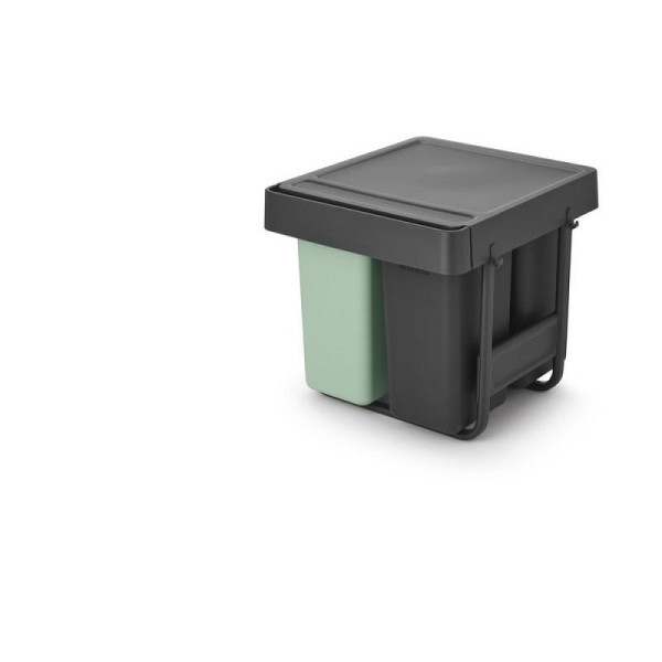 STEIN HGS Einbau Abfallsammler Sort & Go, dunkelgrau, jade, Gesamthöhe 396 mm, 10+10+20 Liter, 83494.0001