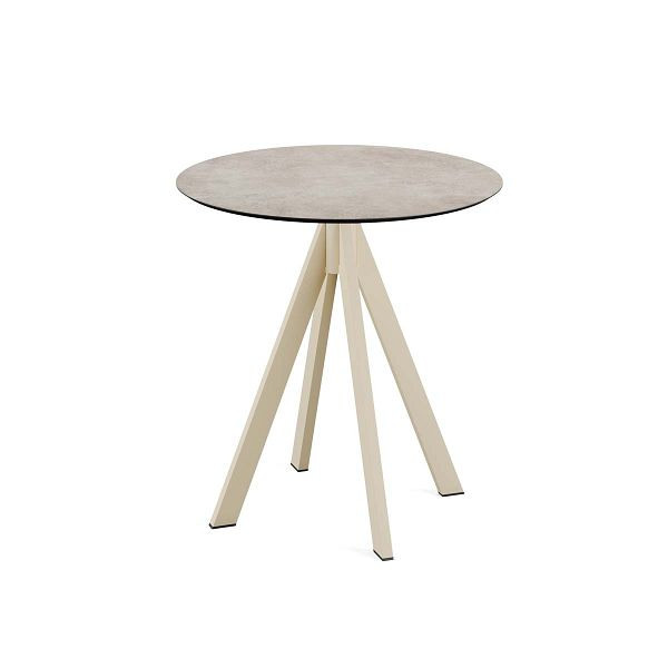 Feros Infinity Terrassentisch Sand gestell + Moonstone HPL Ø70 cm, 120031370