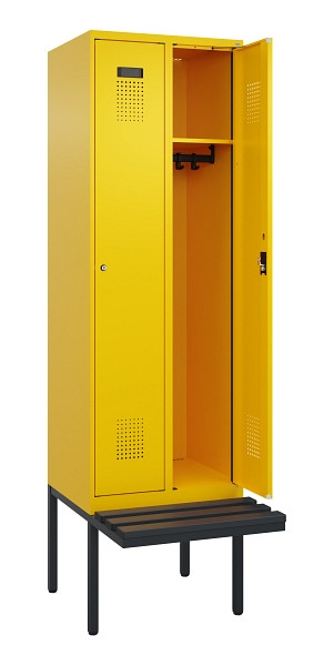 C+P Spind Evolo PLUS, 2 Abteil, 2120x600x815mm, 1023/1023, Zylinderschloss, Material Sitzfläche Kunststoff, 0490407-20 S10103