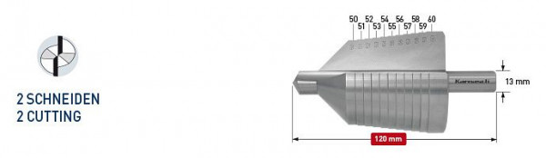 Karnasch Stufenbohrer HSS-XE d=50-60mm, 213024