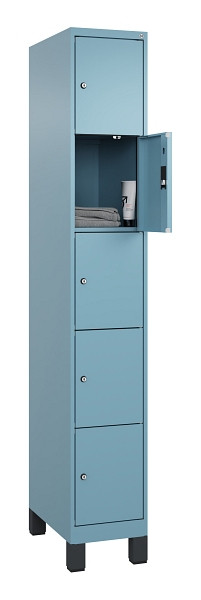 C+P Schließfachschrank Evolo PLUS, mit Füßen, 5 Fächer, 1950x300x500mm, 0010/00, 049010-105 S10021