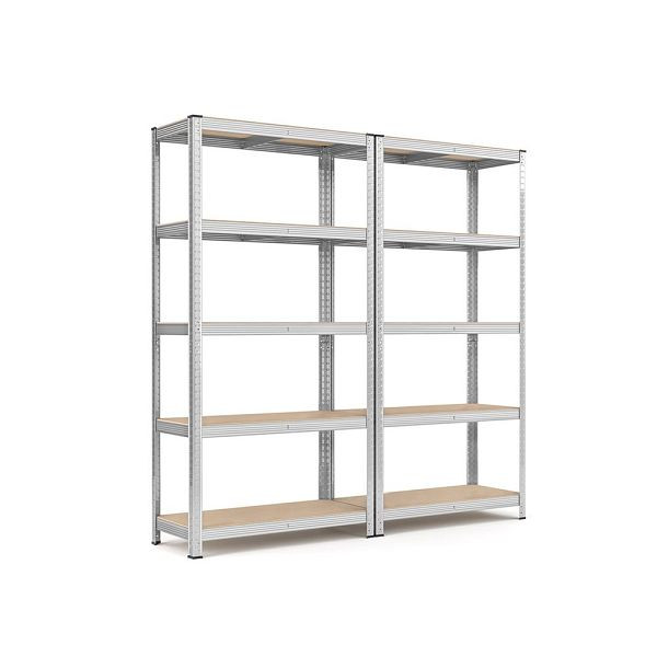 SONGMICS Lagerregale 2er Set 180 x 90 x 40 cm Silber, GLR040E02